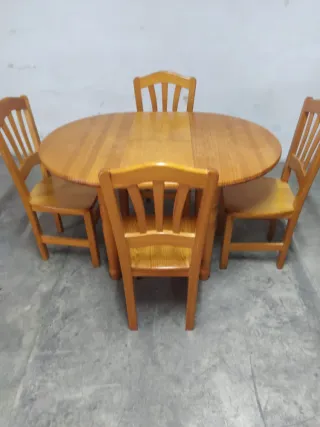 Comedor de madera mesa y 4 sillas