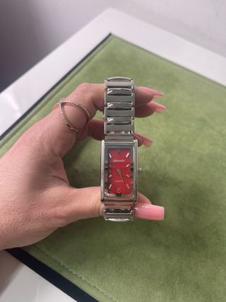 Orologio Alexander Rettangolare Rosso Argento