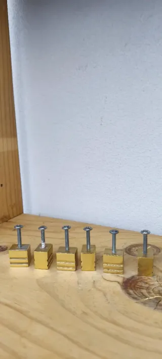 Set 6 pomelli in ottone Fai da te Vintage anni '80