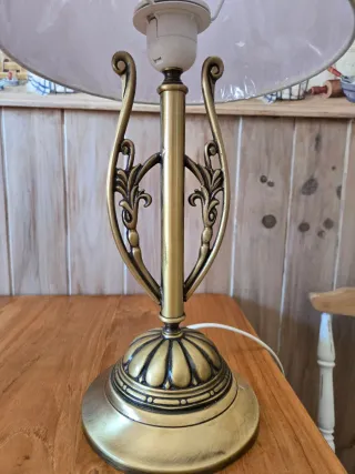 Coppia di Lampade Arpa Dorate