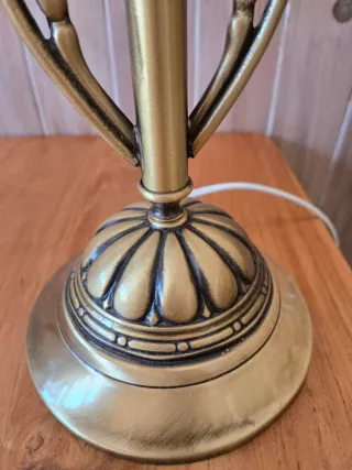 Coppia di Lampade Arpa Dorate