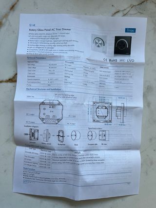 3 Interruptores Regulador Luz