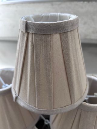 6 schermi per lampada in tessuto beige pieghettate