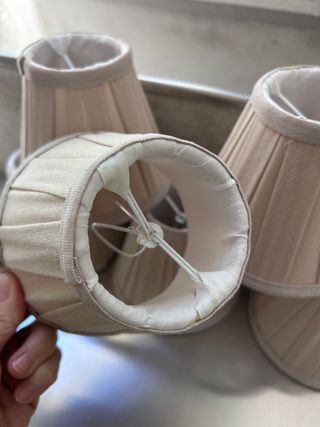 6 schermi per lampada in tessuto beige pieghettate