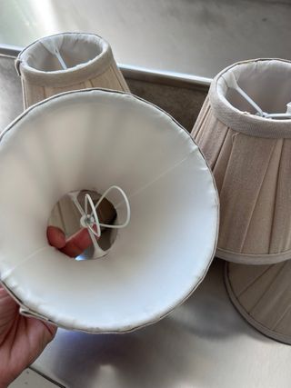 6 schermi per lampada in tessuto beige pieghettate