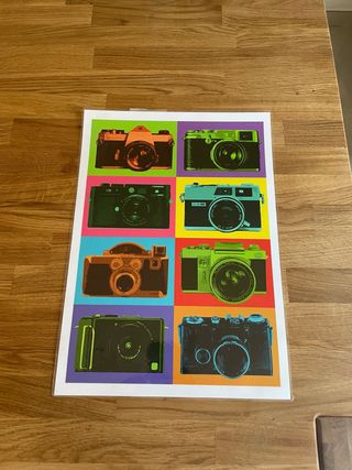 Lámina Decorativa Cámaras Vintage plastificada