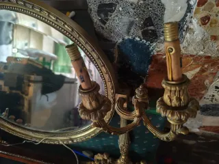 Espejo Vintage Latón Ovalado