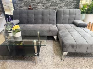 Sofá Cama Chaise Longue Gris 198cm