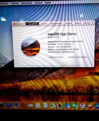 MACBOOK PRO 13 INTEL CORE I5 256GB macOS HIGH SIER