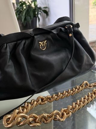 Borsa Pinko nera con catena dorata