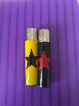 2 Encendedores Clipper Estrella Negra y Roja