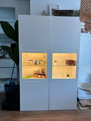 Vetrina Besta Ikea Bianca con Cristallo