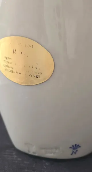 Gufo in porcellana italiana Capodimonte con cristalli Swarovski