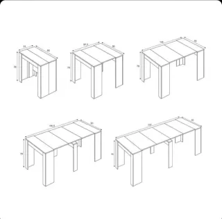 Mesa comedor extensible blanca