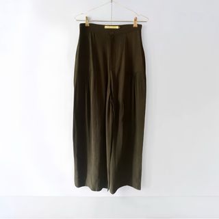 Pantaloni a campana in seta neri