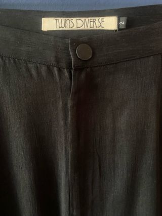 Pantaloni a campana in seta neri