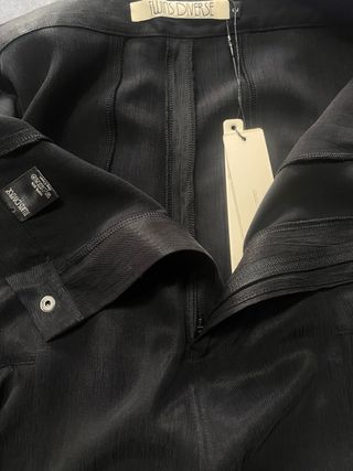 Pantaloni a campana in seta neri