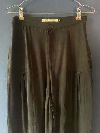 Pantaloni a campana in seta neri