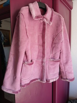 Cazadora rosa de pelo para chica