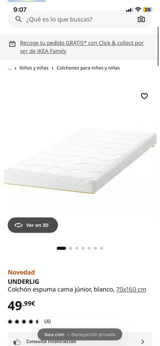 Cama infantil blanca IKEA
