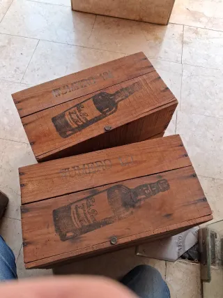 Cajas de madera Pedro Domecq antiguas