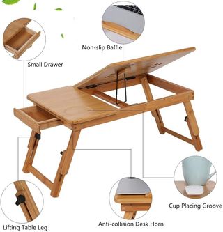 Mesa Plegable Madera Portátil Cama