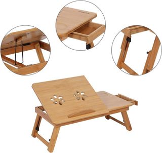 Mesa Plegable Madera Portátil Cama