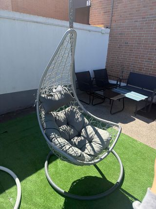 2x Sillones Colgantes Beige y Gris