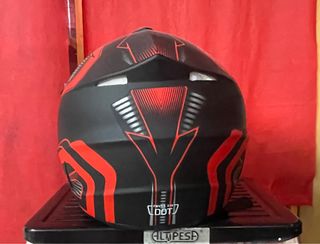 Casco DH Enduro Motocross Negro/Rojo