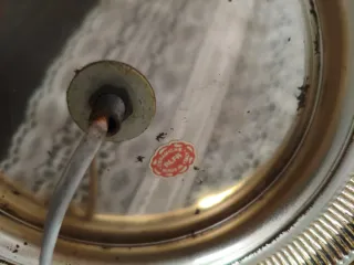 Candeeiro de mesa italiano Dourado e Branco