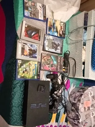 Consola PlayStation 2 Negra + Juegos