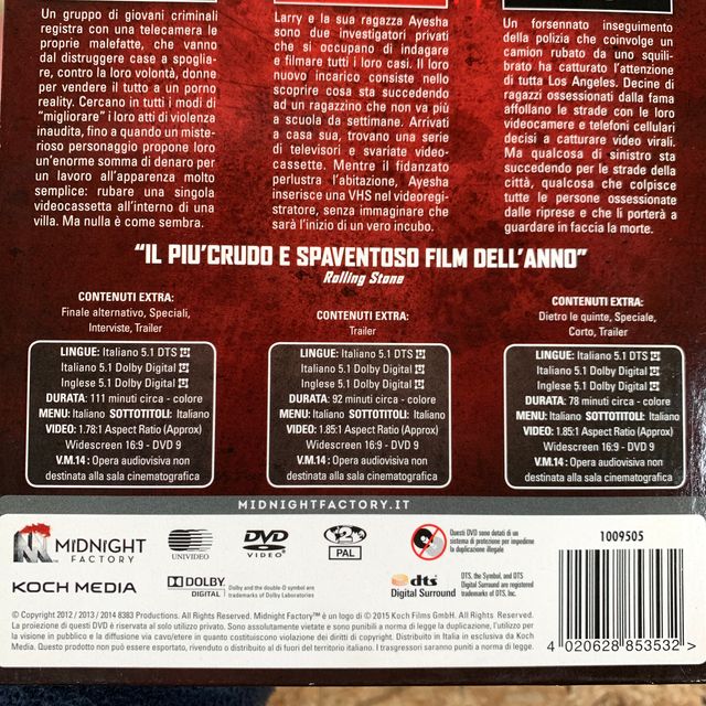 V/H/S Trilogy 3 DVD + Booklet