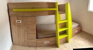 Litera infantil con armario y cajones Velez-Malaga