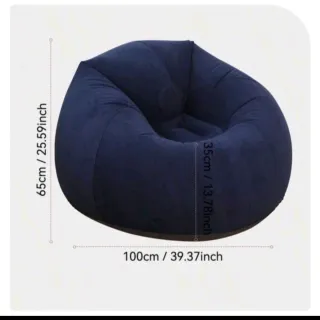 Sofá inflable azul de forro polar