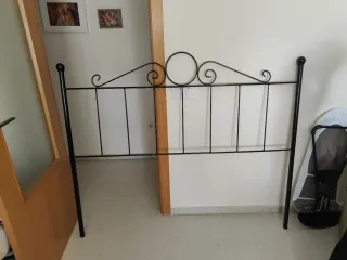 Cabecero de forja matrimonio negro 155cms de largo
