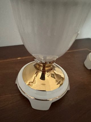 Coppia vasi anforette dorate stile anni '50