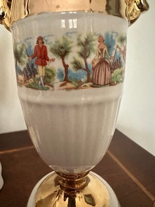 Coppia vasi anforette dorate stile anni '50