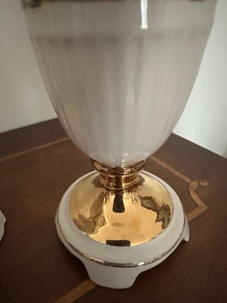 Coppia vasi anforette dorate stile anni '50