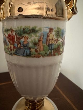 Coppia vasi anforette dorate stile anni '50