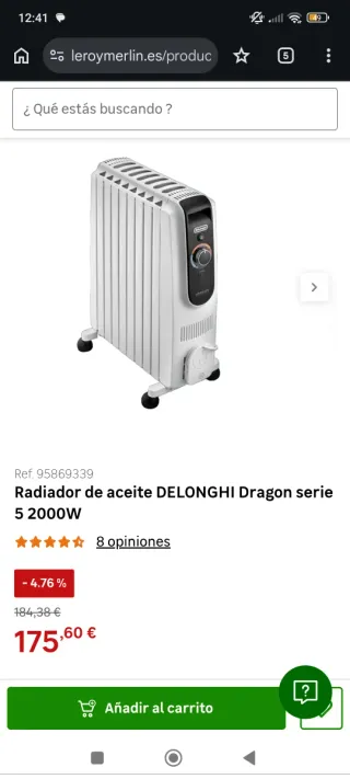 Radiador DeLonghi Dragon 5 2000W