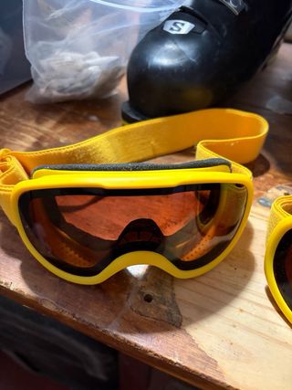 esquí: Botas 20.5, calcetines, guantes, gafas