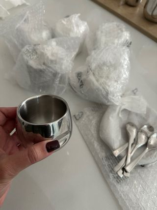 6 tazzine cucchiaini piattini zuccher lattiera AMC