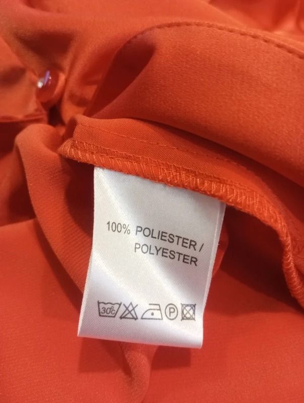 Blusa Zendra Basic Naranja Satén Bordada