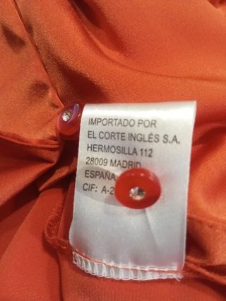 Blusa Zendra Basic Naranja Satén Bordada