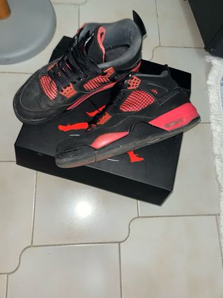 Jordan 4 Scarpe Uomo Nero Rosso