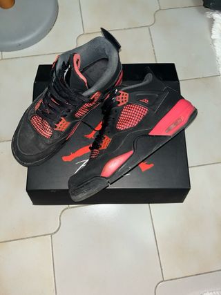 Jordan 4 Scarpe Uomo Nero Rosso