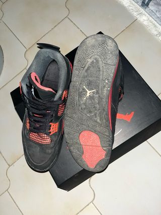 Jordan 4 Scarpe Uomo Nero Rosso