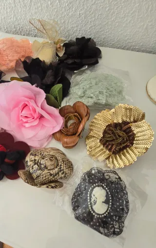 Lote Broches Vintage Flores Accesorios