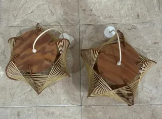 Lámparas rústicas de bambú y madera