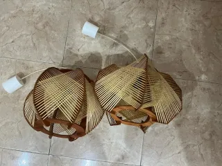 Lámparas rústicas de bambú y madera